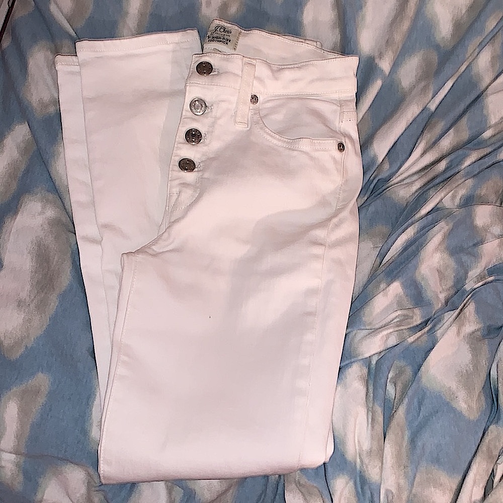 J. Crew 9" High Rose Toothpick Button Fly Jeans